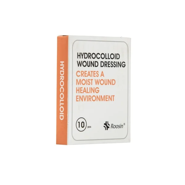 Hydrocolloid dressing with border, front