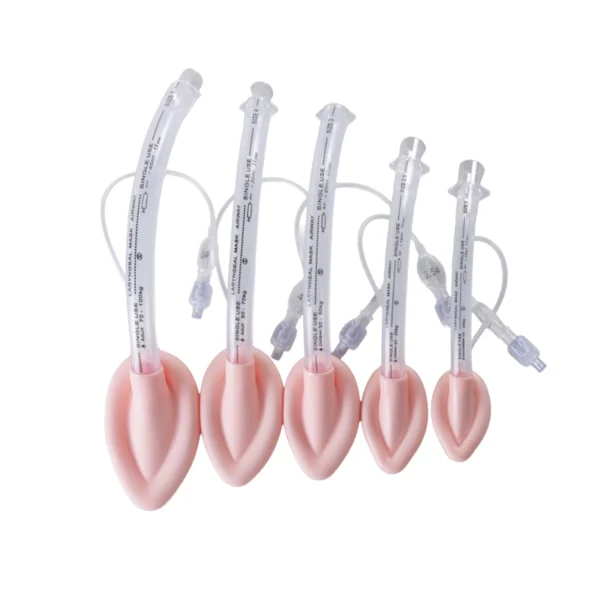 Different sizes of disposable silicone laryngeal masks