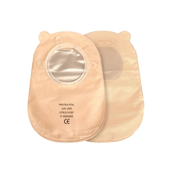 Two-piece closed ostomy bag