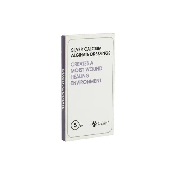 Box of white silver calcium alginate dressings